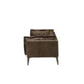 Porchester Distress Chocolate Top Grain Leather Loveseat Model 52481 By ACME Furniture